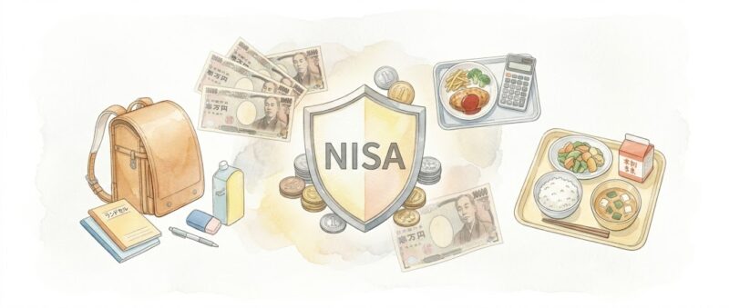 2026年のステルス増税（支援金天引き）のニュースの水彩画風イラスト