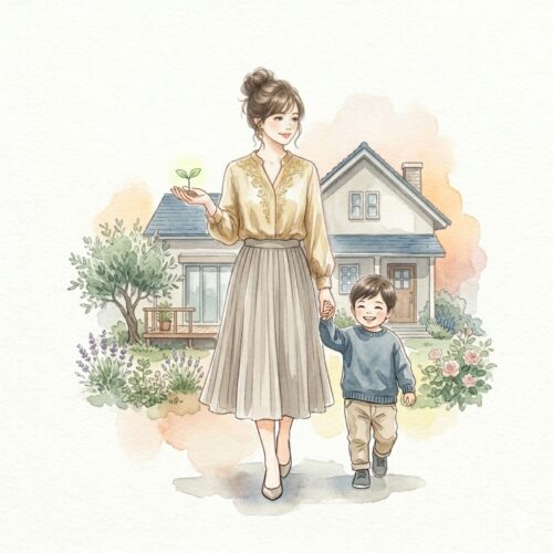 住み替えの大きな出費を終えてからNISAを活用し、堅実に資産形成を目指す親子の姿