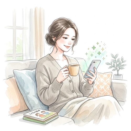 小銭を未来に避難させて精神が安定しているワーママのイラスト
