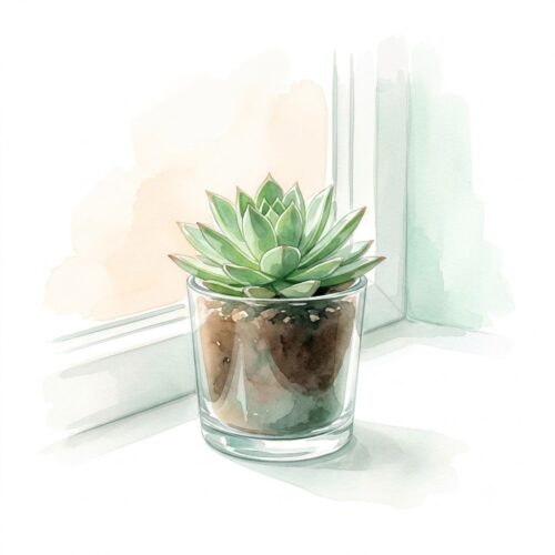 日々の変化に動じず静かに力強く育つ植物（長期積立のイメージ）